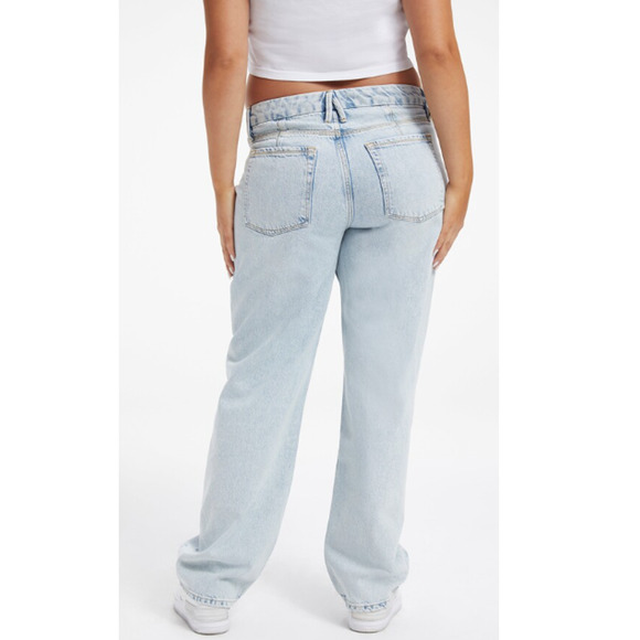 GOOD AMERICAN Good 90's Maternity Wide Leg Jeans 14/32 Light Blue934 NWT - Picture 5 of 16
